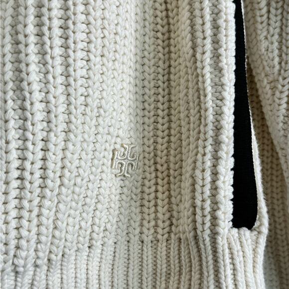 TORY BURCH Cotton Ribbed Side-stripe Sweater Medium* - Picture 8 of 8